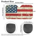 thumbnail image 5 of KUIFORTI American Flag Sun Shade Car Windshield Automotive Sun Shield 66.53"x34.44" Sun Blocker for Car, SUV, Truck, Sedan, Premium Reflective Material Blocks 98% Solar Radiation, Beach Palm Trees, 5 of 6