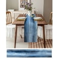 thumbnail image 3 of Ldtrchee Blue Ombre Table Runner 36 Inches, Modern Oil Painted Retro Abstract Art Bed Runner Dresser Scarves Tabletop for Indoor Outdoor Parties/Ceremony/Banquet, 13"x 36", 3 of 8