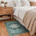 thumbnail image 3 of Noahas Vintage 2x3 Washable Rug for Entryway, Non Slip Small Indoor Front Door Rug, Soft Low Pile Rugs for Entrance Kitchen Bedroom Bathroom, Cyan, 3 of 7
