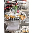 thumbnail image 5 of Round Outdoor Tablecloth With Umbrella Hole And Zipper– Farm Fall Thanksgiving Waterproof Patio Table Cover for Party, Picnic, Backyard, 50" Dia. , Orange Plaid Pumpkin Maple Leaf, 5 of 8
