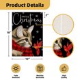 thumbnail image 2 of Merry Christmas Garden Flag 12x18 Inch Double Sided Winter Yard Flag Cat with Red Scarf Garden Flag for Home Welcome Holiday Seasonal Decoration, 2 of 7
