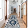 thumbnail image 2 of YOUFORTONG 2x7 Washable Hallway Runner, Oriental Farmhouse Non-Slip Ultra Soft Rug,Stain Resistant Carpet for Entryway Kitchen Living Room Bedroom,Blue, 2 of 5
