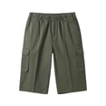 thumbnail image 4 of BVOFAR Big and Tall Cargo Shorts for Men Lightweight Elastic Waisted Outdoor Shorts Below Knee Long Shorts Loose Fit Summer Casual Shorts Army Green XXXXXL, 4 of 7
