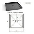 thumbnail image 2 of Goodyo 36x36in Shower Base White, Centered Drain and Single-Threshold, 2 of 7