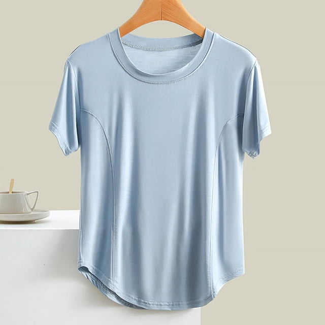SDNall Blouse Femme Unie Décontractée Mode Col Rond Régulière Sans Manches Vêtements de Nuit Hauts