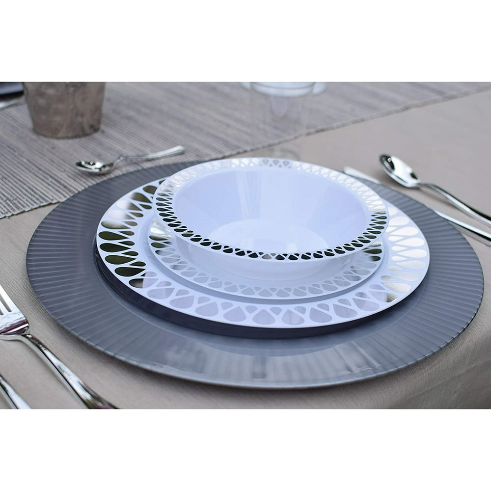 Exquisite Wedding & Party Dinnerware, Disposable Plastic Soup Bowls (14 ...