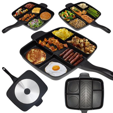 

MasterPan Non-Stick 15 in. Divided Grill/Fry/Oven Meal Skillet