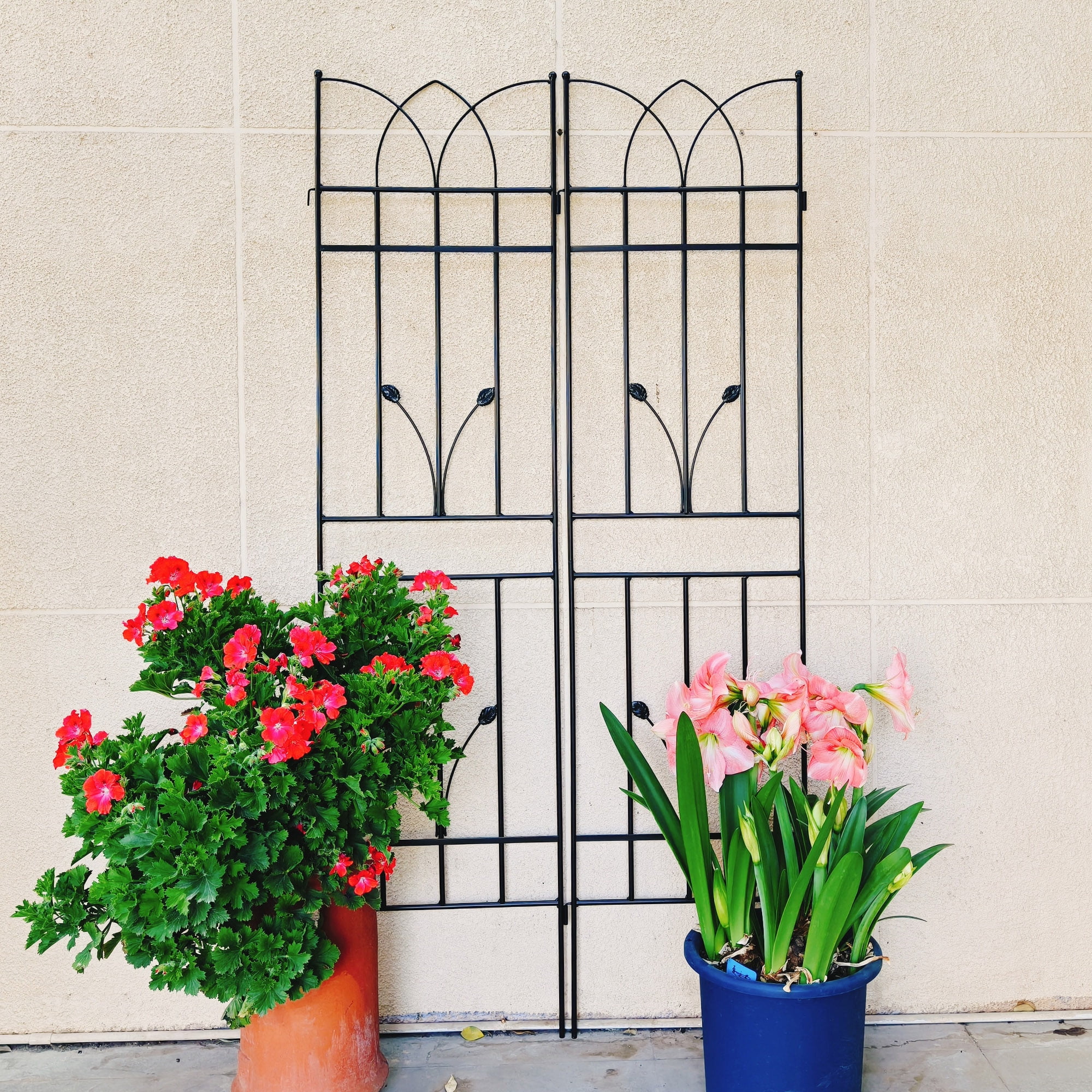 Tcbosik 4 Pack Garden Trellis for Climbing Plants, 71" x 17.7" Rustproof Metal Trellis for Climbing Roses Vine Flower Cucumber Clematis, Black