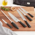 thumbnail image 4 of Mercer Culinary Züm 7-Piece Forged Carbon Steel Knife Set in Roll, Black, 4 of 6