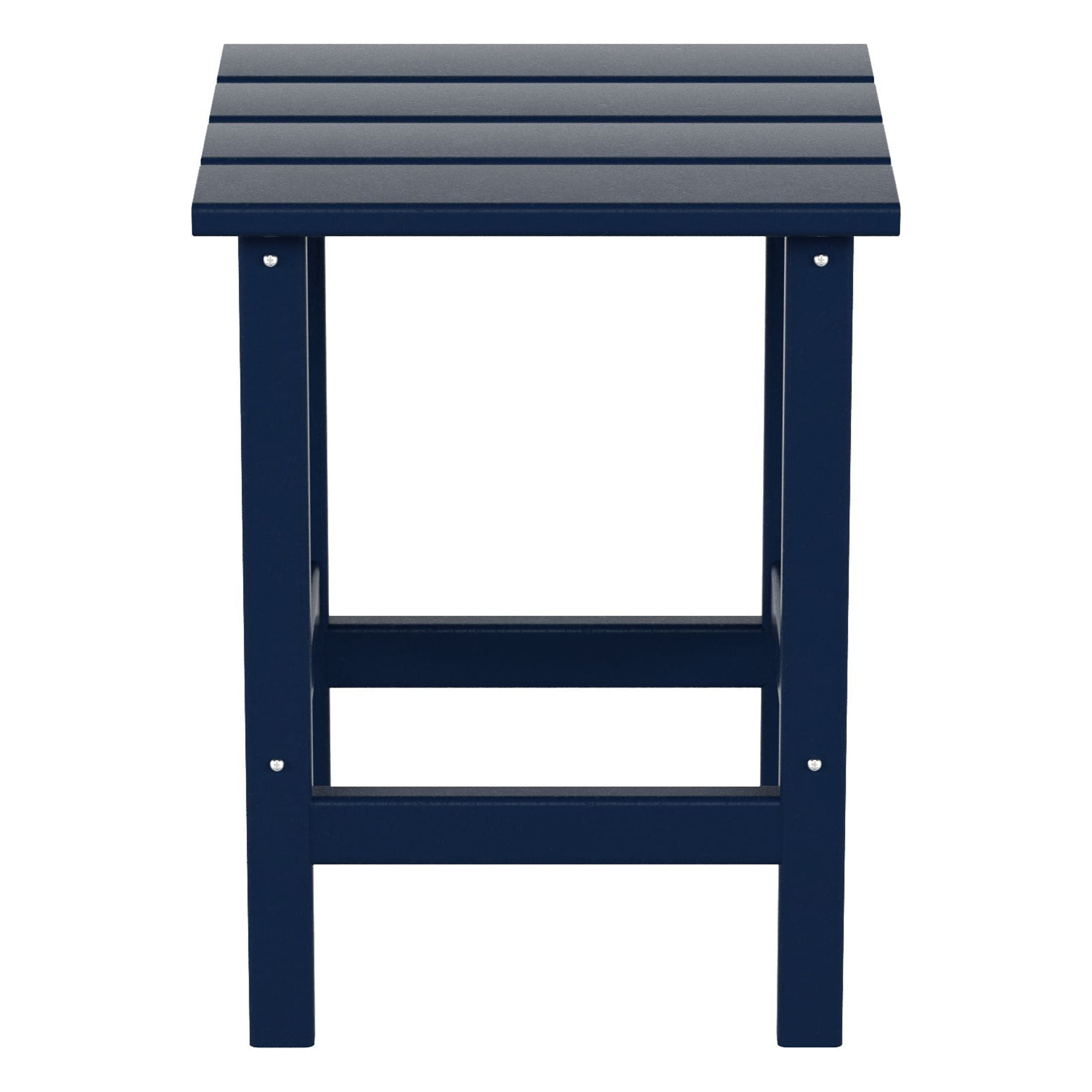 Polytrends  Laguna Hdpe All Weather Outdoor Patio Square Side Table Navy Blue
