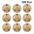 thumbnail image 3 of 100pcs 18mm Round Wood Beads with Laughing Face for DIY Crafting and Jewelry Projects, 3 of 3
