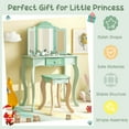 thumbnail image 2 of Resenkos Kids Vanity Set with Tri-folding Mirror-Green, Kids Makeup Vanity for Girls Kids, 2 of 8