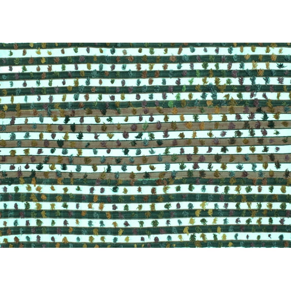 Ahgly Company Machine Washable Indoor Rectangle Southwestern Turquoise Blue Country Area Rugs, 8' x 12'