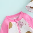 thumbnail image 6 of Bagilaanoe Toddler Baby Girl One-Piece Swimsuit Print Short Sleeve Zipper Rashguard Swimwear + Sun Hat 3M 6M 12M 2T 3T Kids Jumpsuit Bathing Suit, 6 of 8