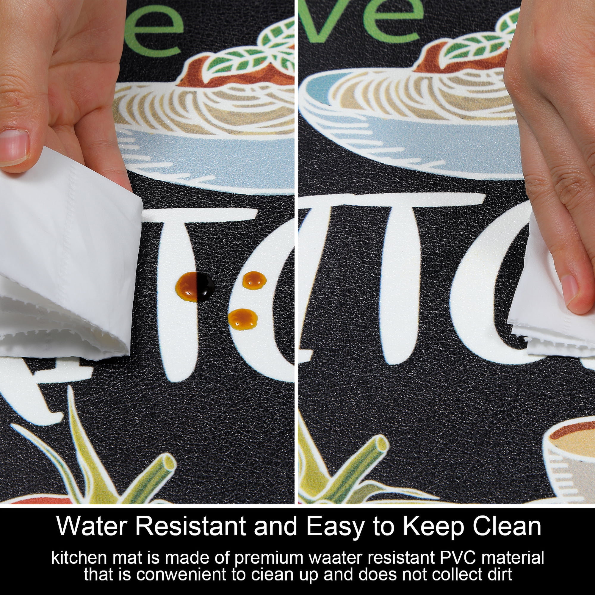 Findosom Anti Fatigue Kitchen Rug Mats Set of 2 Kitchen Runner Rug Waterproof Non-Slip 0.4" Thickness Comfort Standing Mat 18"x30"+18"x47" Colorful