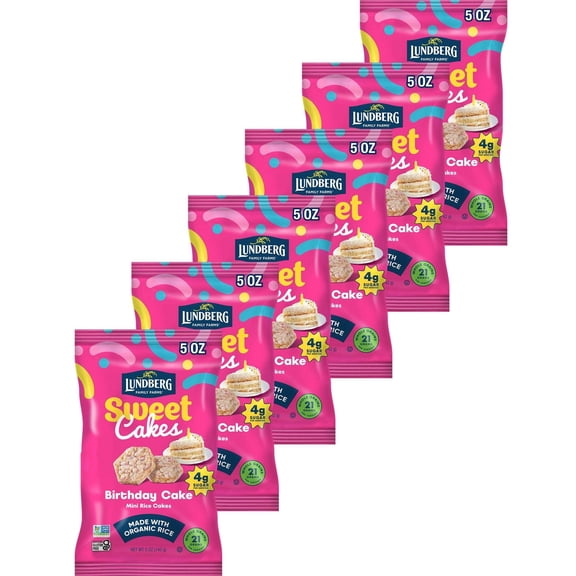 Lundberg Sweet Cakes, Birthday Cake - 6ct, 5oz