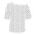 thumbnail image 4 of YFNNUP Womens Off The Shoulder Tops Oversized T-Shirts Swiss Dot Printed Short Sleeve Tees Summer 2026 Casual Spring Fashion Tunic Blouse, 4 of 7