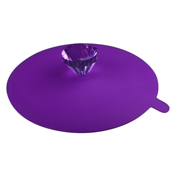 1pcs Drink Covers,Silicone Cup Lid,Camping Colorful Anti-Dust Silicone Mug Cover,Flexible Silicone Outdoor Drink Cover,Diamond Dust Cup Cover for Mugs,Cups,Tea Pots,6 Colors (Purple)