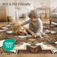 thumbnail image 4 of ODIKA 2'x3' Washable Samll Area Rug Non-Slip, Low Pile Spotted Boho Southwestern Brindle Mosaic Patchwork Cow Print Refined Structured for Entryway, Kitchen, Laundry Room, 4 of 7