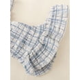 thumbnail image 5 of Seyurigaoka 2 Pcs Kid Girl Pants Suit, Sleeveless Off Shoulder Neck Plaid Print Vest Tops Summer Spring Bow Shorts, 5 of 9