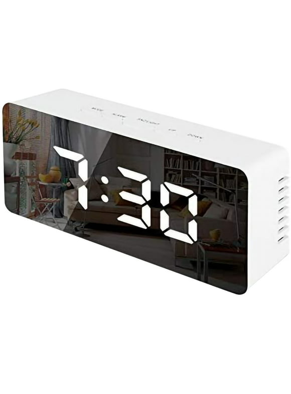 TOFOTL LED Digital Clock Bedroom Mirror Alarm New Display Night Display- Temperature,Enrich Tiny Home