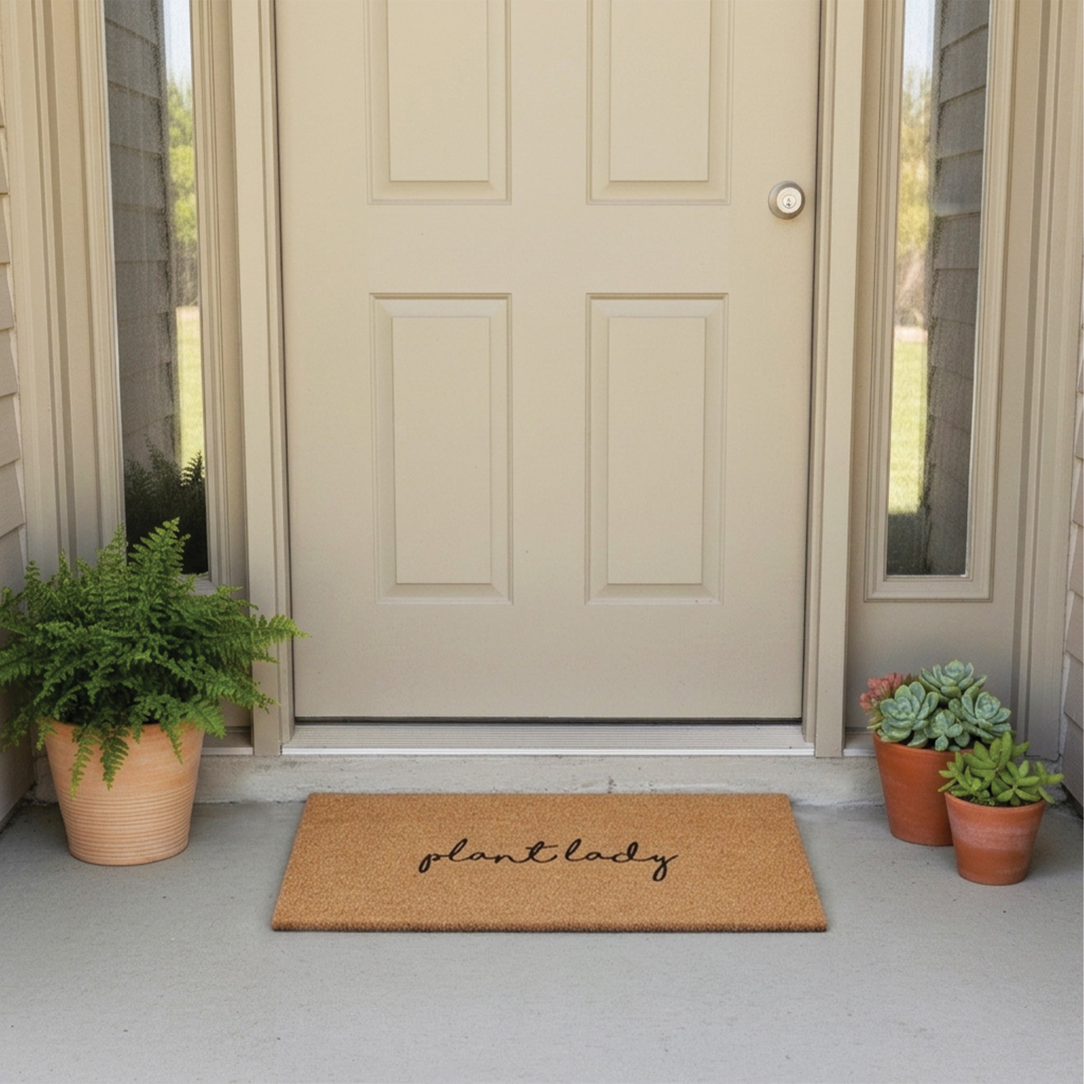 Plant Lady Script Non Slip Vinyl Backing, Front Door Mat, Entryway Door Mat, 24"x36"