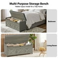 thumbnail image 5 of CHITOOMA 43.4" Shoe Storage Bench with Cushion and Barn Doors for Entryway, Bedroom, Shoe Rack Bench Adjustable Shelf with Lift Top Storage, 440 lbs, Grey, 5 of 11