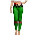 thumbnail image 7 of TTUHYWXI Women's Ugly Christmas Xmas Leggings Stretchy Funny Costume Tights High Waist Printed Yoga Pants Holiday Tights (Dark Green, L), 7 of 7