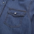 thumbnail image 3 of Women Retro Blue Denim Shirts Adjustable Long Sleeve Single-breasted Blouse, 3 of 4
