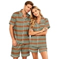 thumbnail image 3 of VV AVEORS Christmas Silk Pajamas For Men And Women Plaid Couples Pajamas Sets Long Short Sleeve Sleepwear Button Down Loungewear Pjs Sets Red L, 3 of 6
