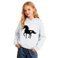 thumbnail image 4 of IWRICH Love Horse Hoodie for Girls Equestrian Horseback Riding Gift Idea Sweatshirt with Horses,Size 2-14 Years White 160, 4 of 4