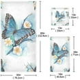 thumbnail image 2 of Coolnut Blue Butterflies Bath Towels Soft Absorbent Bath Towels Bath Towel Set of 3 for Home Hotel Bathroom Decor, 2 of 6