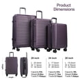 thumbnail image 6 of Travelhouse 3 Piece Hardside Luggage Set Hardshell Lightweight Suitcase with TSA Lock Spinner Wheels 20in24in28in.(Purple), 6 of 10
