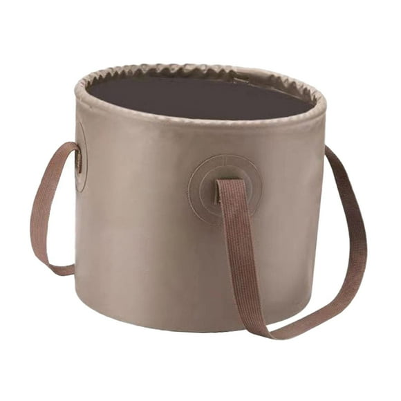 Cubo plegable para acampar, cesta para verduras, bolsa de almacenamiento de agua para picnic Caqui 10L