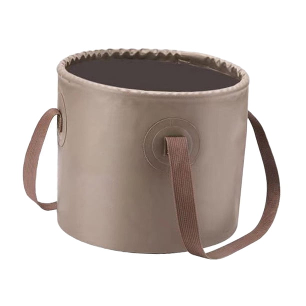 Cubo plegable para acampar, cesta para verduras, bolsa de almacenamiento de agua para picnic Caqui 10L