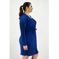 thumbnail image 2 of Vestido de satín plisado Roman Fashion Tallas Extras 12248 Azul petroleo 42, 2 of 7
