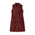 thumbnail image 4 of FchengtaiS Womens Corduroy Long Vest Double Breasted Sleeveless Blazer Jackets Business Casual Fall Outerwear Outfits with Pockets, 4 of 6