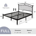 thumbnail image 2 of Virans Full Size Metal Platform Bed with Victorian Style Headboard, Heavy Duty Steel Slat Support, 12"Under Bed Storage,Easy Assembly, Black, 2 of 7