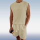 thumbnail image 5 of Mens Casual Pantalones de Moda Sólido sin Mangas Blusa sin Capucha Y Pantalones Traje Conjunto, Poliéster, 5 of 6