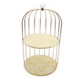thumbnail image 1 of Estante organizador de Perfume de maquillaje de jaula de pájaro, soporte de Cupcake, bandeja de tocador, estante de hierro para encimera, sala de esta 2 niveles Gloria Estante organizador de maqu, 1 of 5