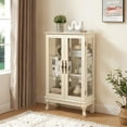 thumbnail image 3 of 2 Doors Curio Cabinet with Tempered Glass Doors, Curio Cabinets with Mirrored Back Panel and Adjustable Shelves, Lighted Display Cabinet for Home, Office Light Bulb Included, 3 of 16