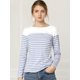 thumbnail image 2 of CamiseDe ManLarPaMujer bloque de colorrayas triple color simple Azul claro S, 2 of 6