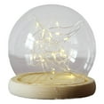 thumbnail image 2 of serony Mini Clear Glass Dome Display Case with Wood Base for Home Ornament 15cm, 2 of 3