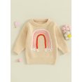 thumbnail image 2 of Bslissey Kids Baby Girl Boy Knit Sweater Long Sleeve Rainbow Jacquard Pattern Pullover Jumper Tops Infant Toddler Casual Knitwear Winter Daily Clothes 0-4 Years, 2 of 9