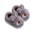thumbnail image 2 of THDHVS Toddler Slippers,Slippers for Girls,Winter Kid Add Plush Non-slip Keep Warm Home Slippers Gray 2-4 Years, 2 of 3