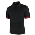 thumbnail image 3 of Hombres Polo Hombres Camisa de manga corta Polo Contraste Color Polo Nueva ropa Verano Streetwear Casual Moda Hombres Topsdark gris negroAsia L 60-70 KG, 3 of 3