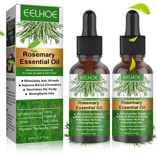 Pack de 2 Aceites de Romero para Estimular el Crecimiento y Nutrir el Cabello, 30ml