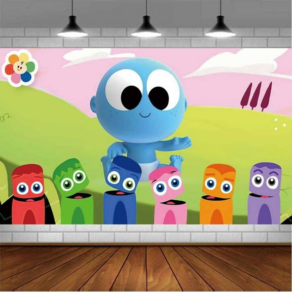 Babyfirst color crew Backdrop Banner Party Supplies Poster Movie Theme Background for Photography Birthday Decorations