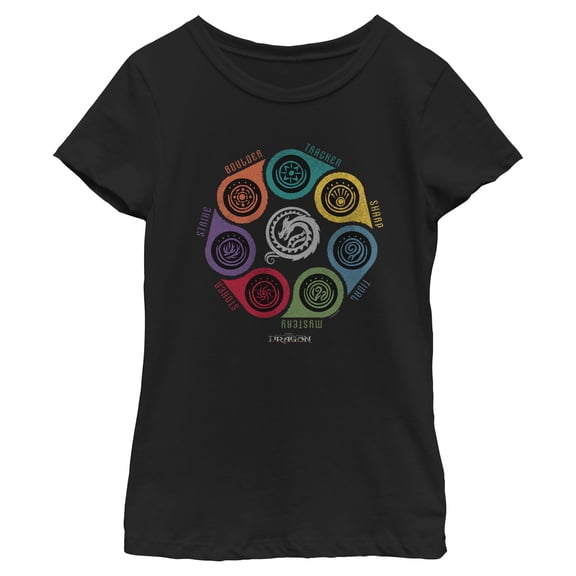 Girls How to Train Your Dragon Seven Class Symbols T Shirt