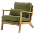 thumbnail image 3 of Alvantor Mid-Century Modern Upholstered Accent Chair with Solid Oak Frame and Pillow, Forest Green, 3 of 10